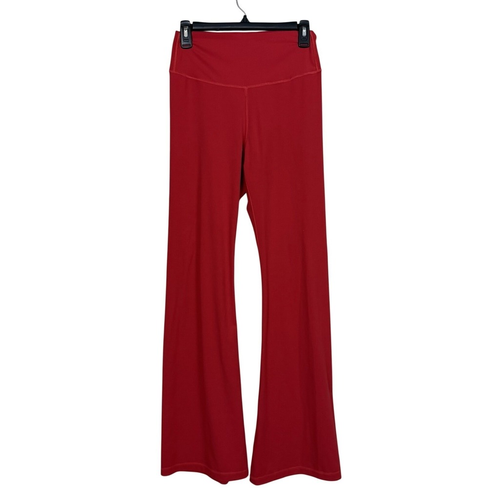 PINK Victoria's Secret Flare Yoga Pants Sz L Raspberry Pink Red Stretchy Pull On
